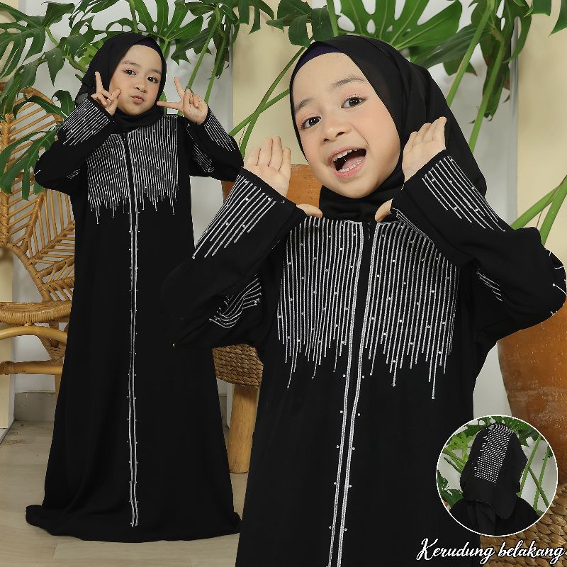 Gallery Exclusive Abaya Hitam Syari Gamis Bordir Turkey Anak Zyva Silver