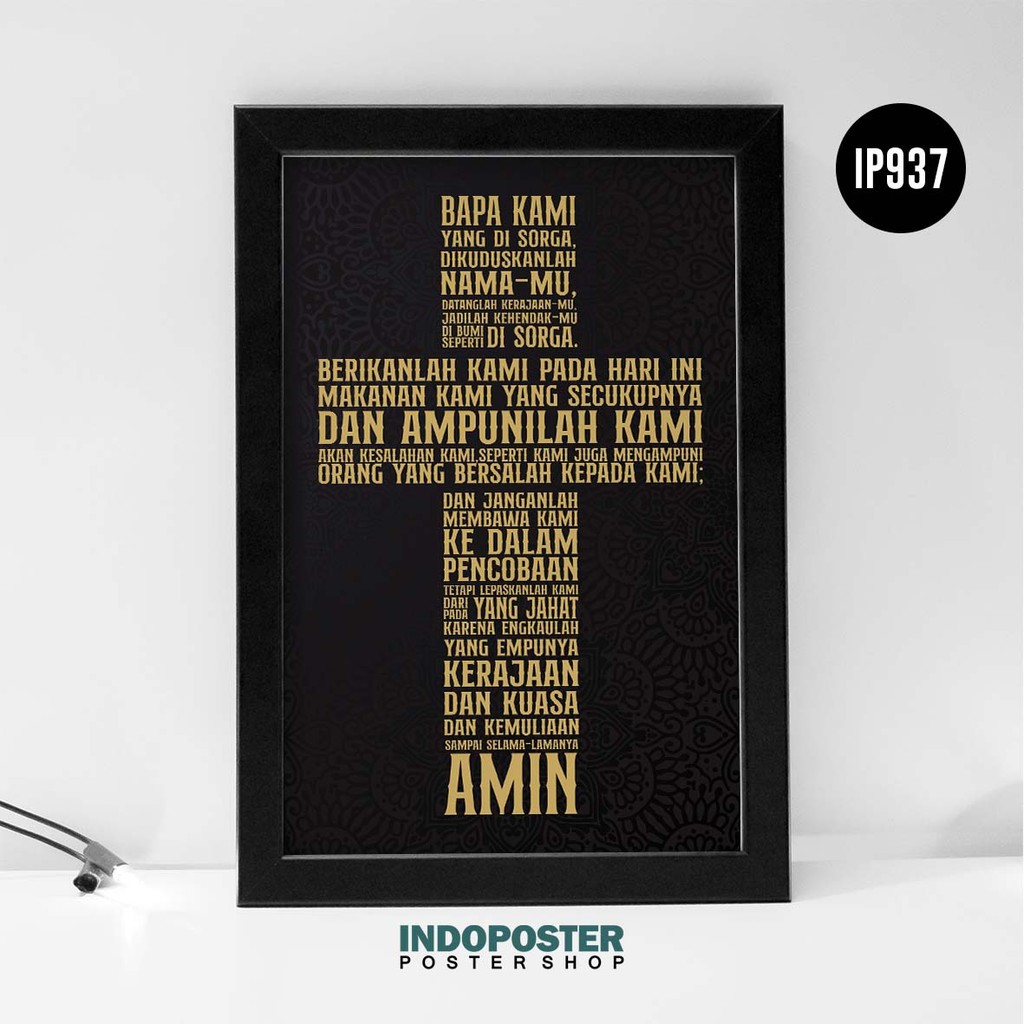 Poster Rohani Kristen Doa Bapa Kami Salib Poster Islami Kaligrafi