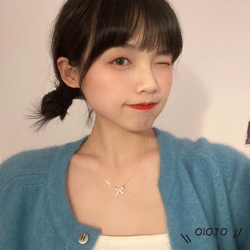 Korea In Wanita Kristal Kupu-kupu Kalung Gadis Ikatan Simpul Rantai Klavikula Wanita Tren Kalung Perhiasan Aksesoris Hadiah - ol