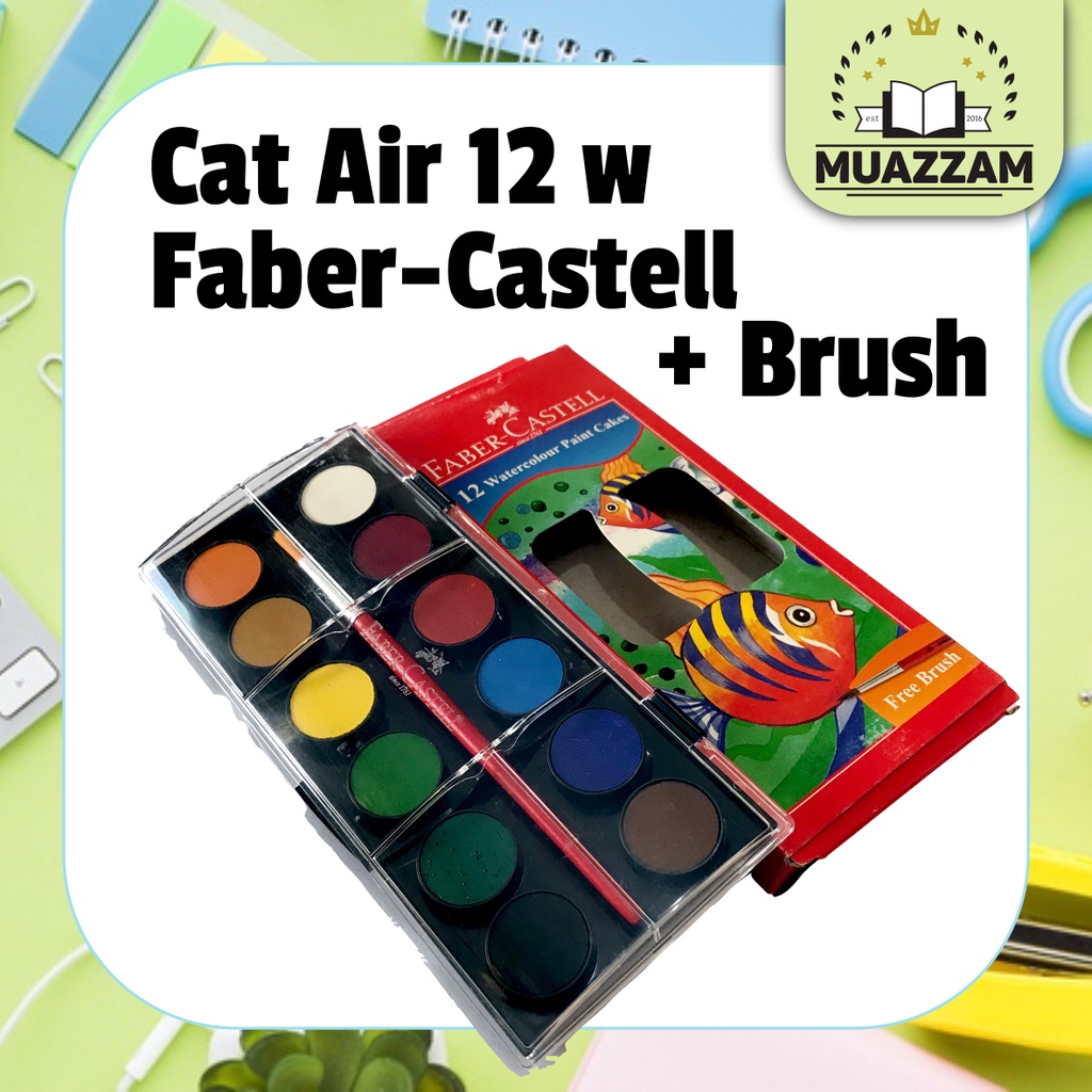 

Faber-Castell Cat Air 12 Warna + Brush Kuas Lukis