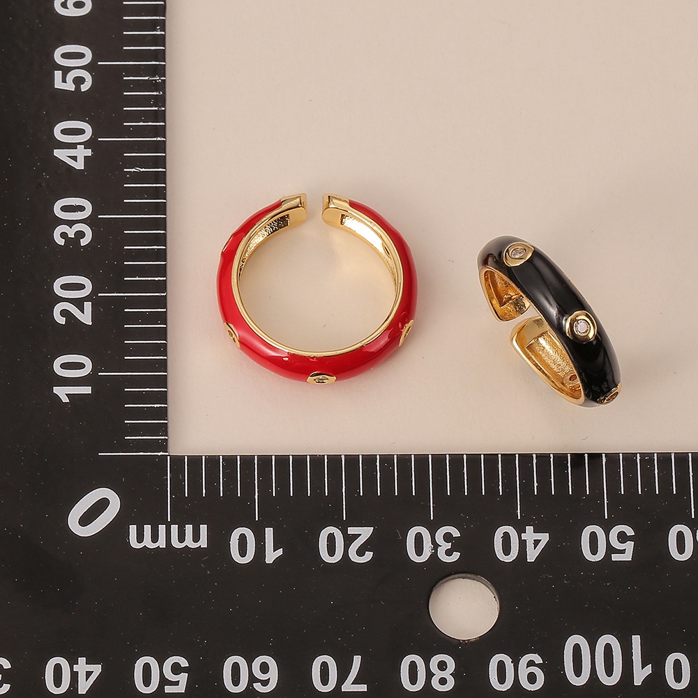 Eropa dan Amerika gaya keren ins tangan perhiasan drip cincin sederhana cincin wanita retro cincin