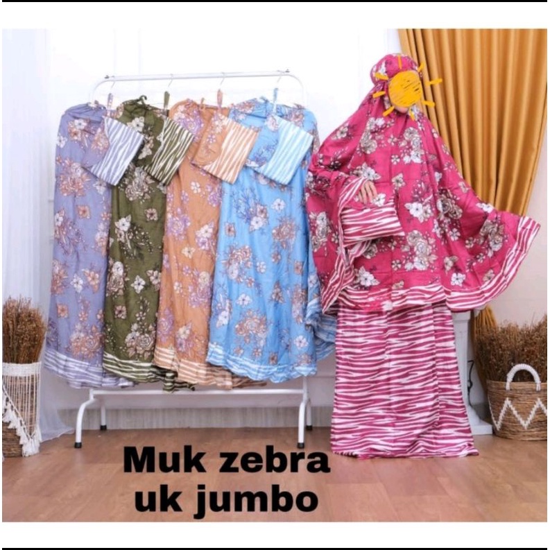 MUKENA RAYON MOTIF ZEBRA JUMBO