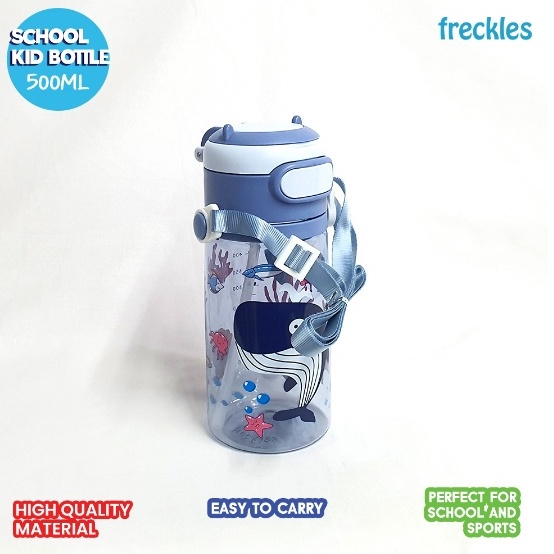 Freckles School Kids Bottle 500ml - Botol Minum Anak Ringan Dengan Tali Aksesories Botom Minum Sekolah