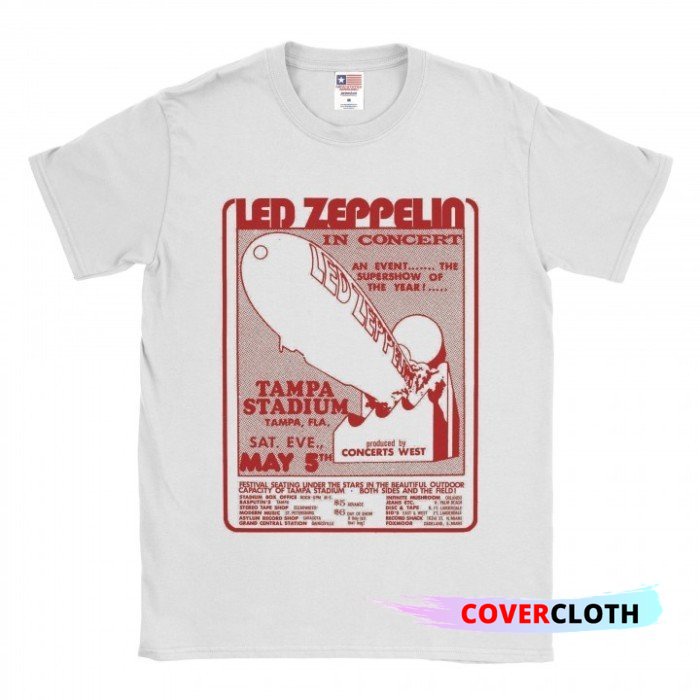 T-Shirt Baju Kaos Band Led Zeppelin Tampa Stadium
