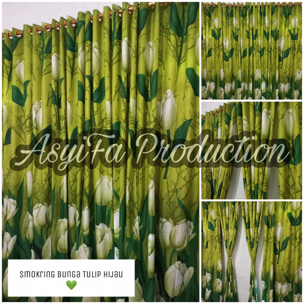 PROMO  Gorden Smokring Bunga Ring 12 Bisa Jendela Motif Bunga Tulip Hijau