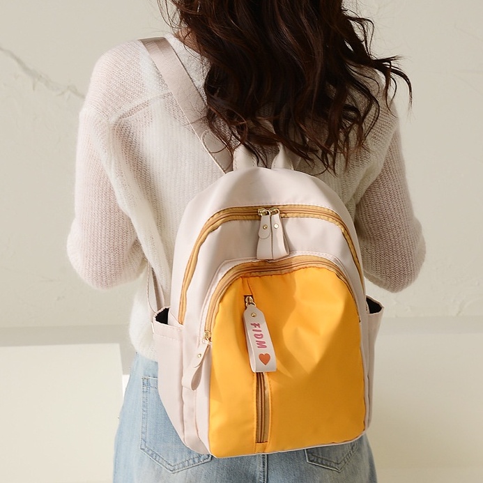 TAS RANSEL WANITA KOREA BACKPACK CEWEK ANTI AIR KUNING KREM FERENCE TA578C3 REMAJA GENDONG SEKOLAH PUNGGUNG KULIAH KERJA PREMIUM KEKINIAN LUCU