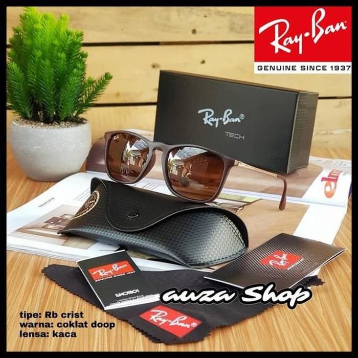 Kacamata Sunglass Rayban Chris Coklat Doff -Big Sale