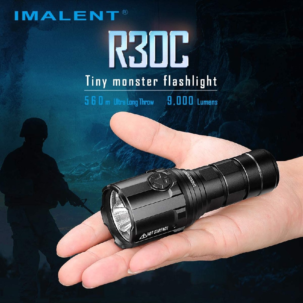 IMALENT R30C - Mini EDC Flashlight 9000 Lumens - Senter EDC Camping Hiking Emergency Portabel Super Terang 9000 Lumens