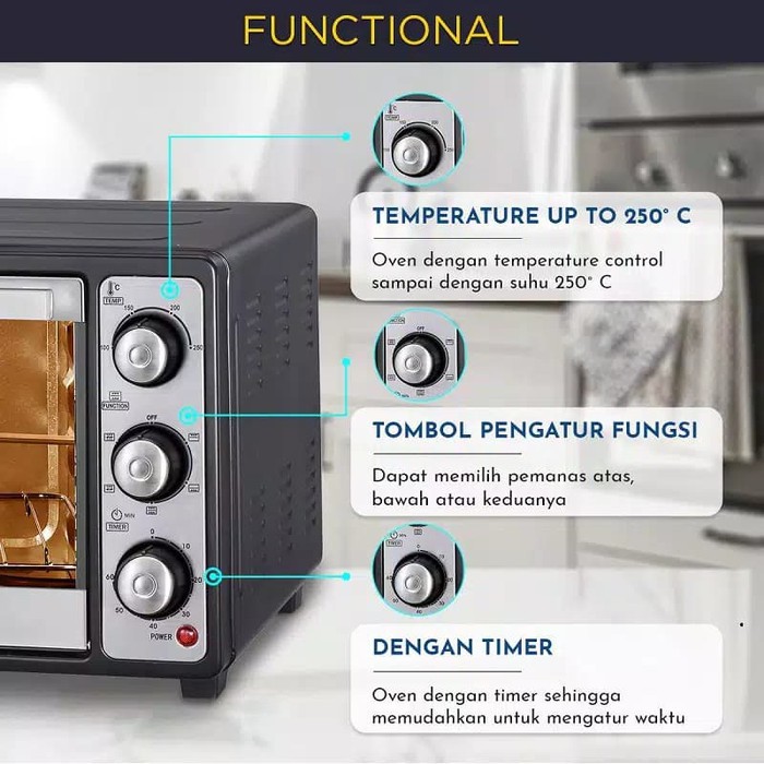 Oven Listrik  SEKAI 26 Liter OV 260 - OV260 low watt Pemanggang Ayam Kue