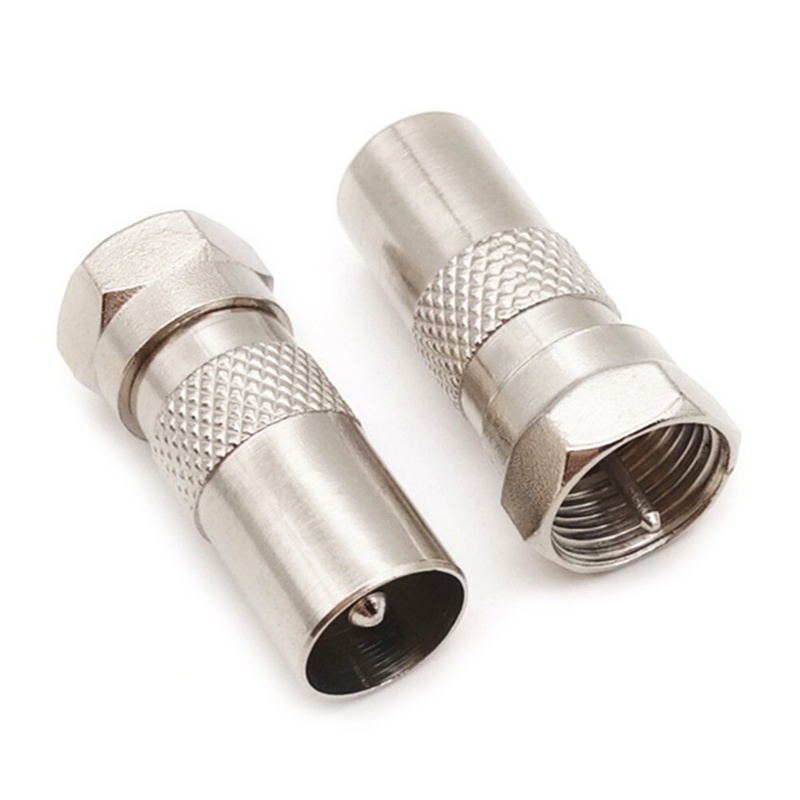 Cre 2Pcs Adapter Konektor Socket Jack Coaxial Tipe F Male Ke Lurus RF