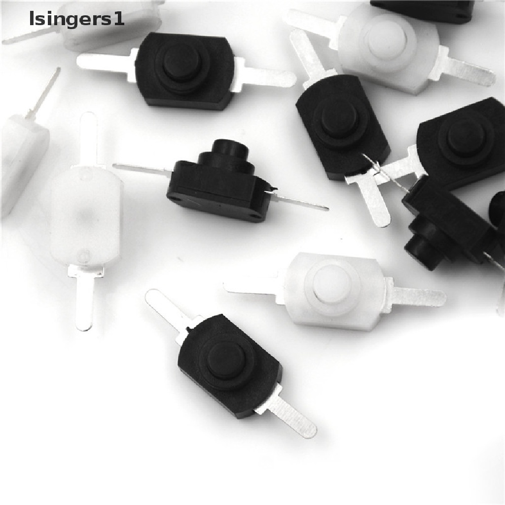 (lsingers1) 10pcs Saklar Tombol Tekan On / Off Mini 12x8mm DC 1A Warna Hitam Untuk Senter Elektrik