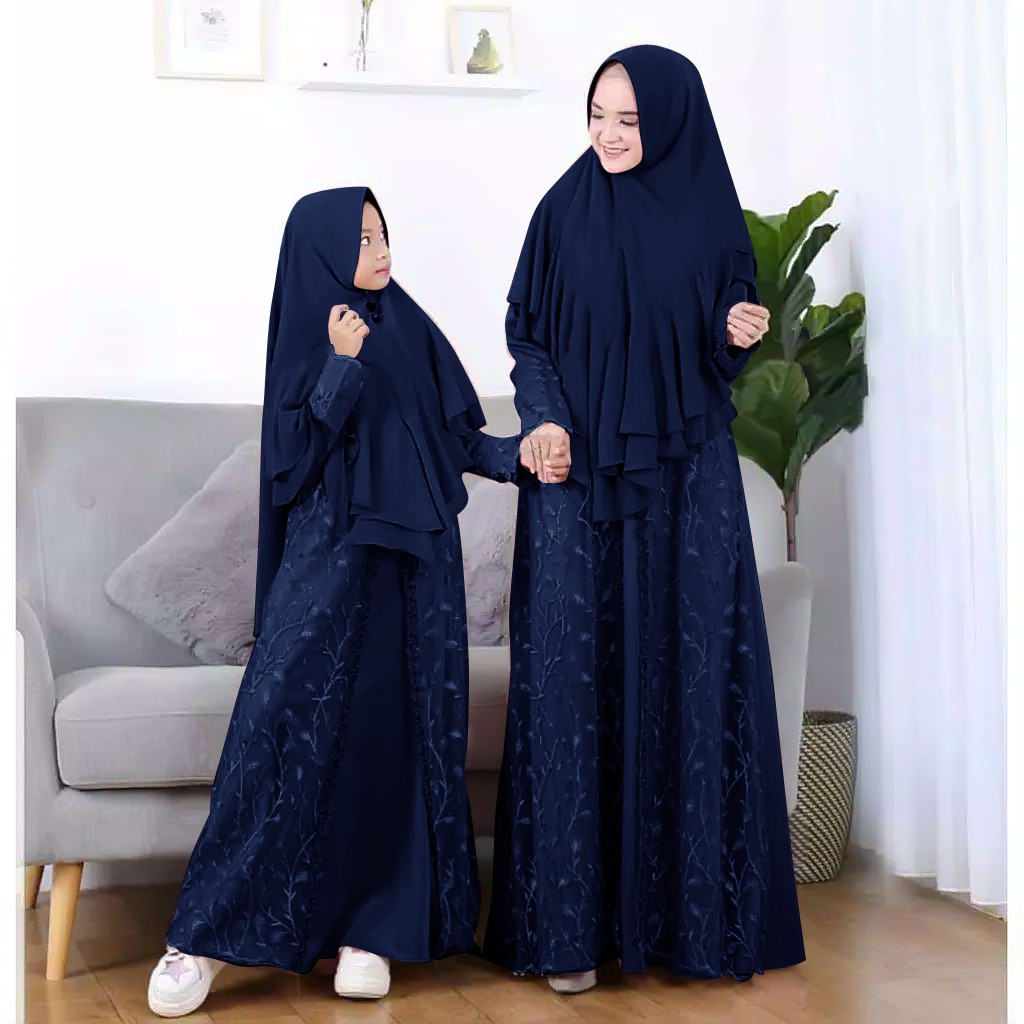 (1 SET PLUS BERGO)SIZE L,XL ANAK UMUR 7-10 THN/CP MOM KID NAURA/COUPLE IBU DAN ANAK/GAMIS BRUKAT