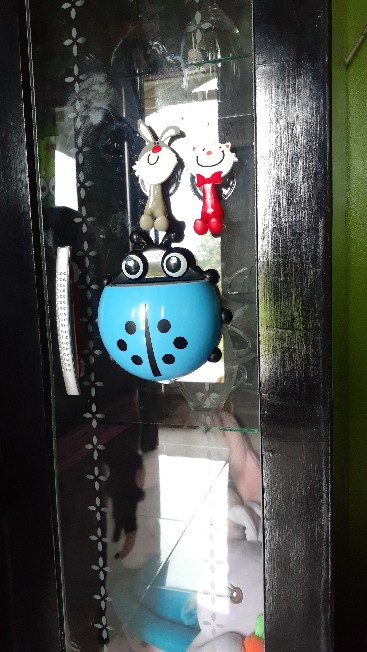 Tempat Sikat Pasta Gigi Lady Bug Toothpaste Brush Organizer Gantungan Dinding Motif Kumbang Jh27