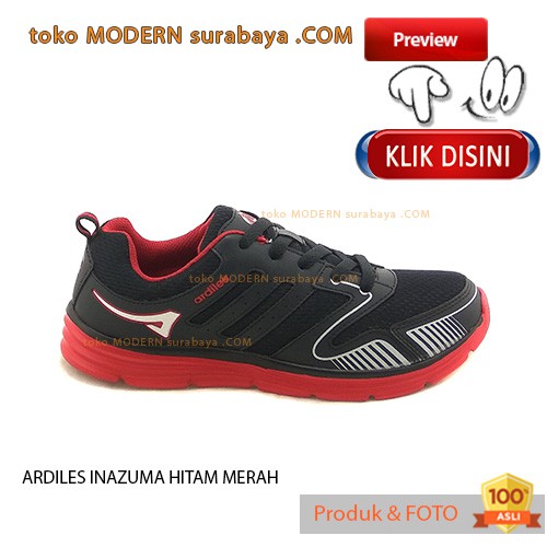 ARDILES INA ZUMA BLACK RED sepatu pria kets running casual sneakers