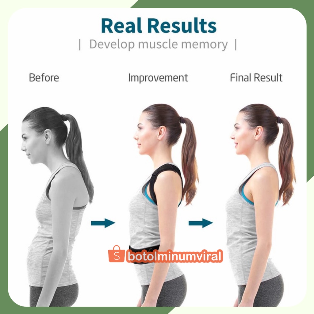Rompi Penegak Punggung Bungkuk Back Support Shoulder Posture Corrector Pria Wanita Murah Original Penegak Punggung