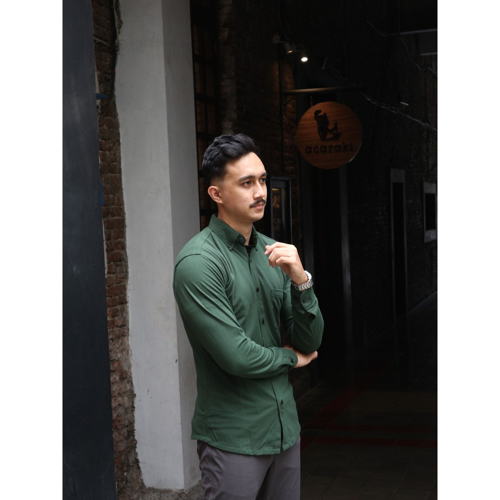 KEMEJA PRIA BAHAN PIQUE / POLO / CVC / LACOSTE - WARNA HIJAU (OFFICAL PELOR)