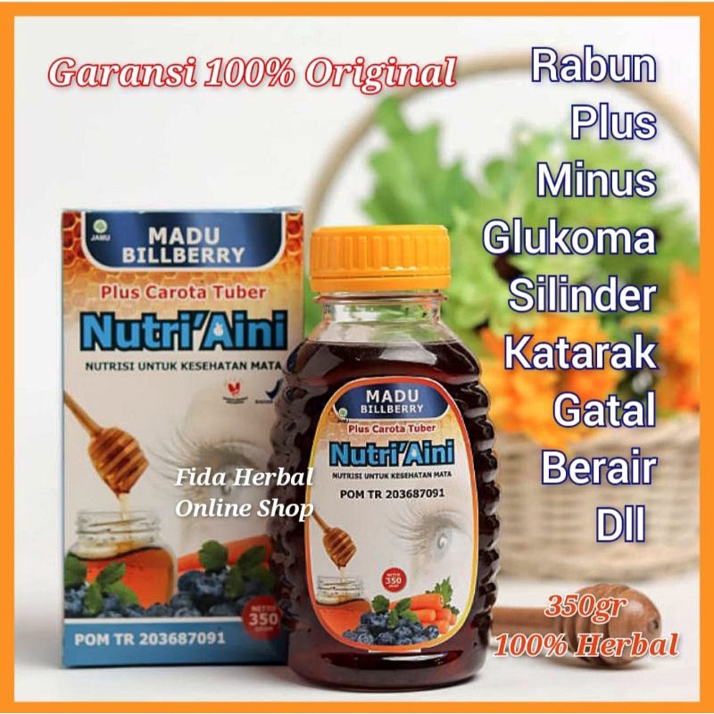 Madu Bilberry Asli/Madu Bilberry Nutri'aini/Obat Mata Silinder/Obat Mata Katarak/Obat Mata Minus
