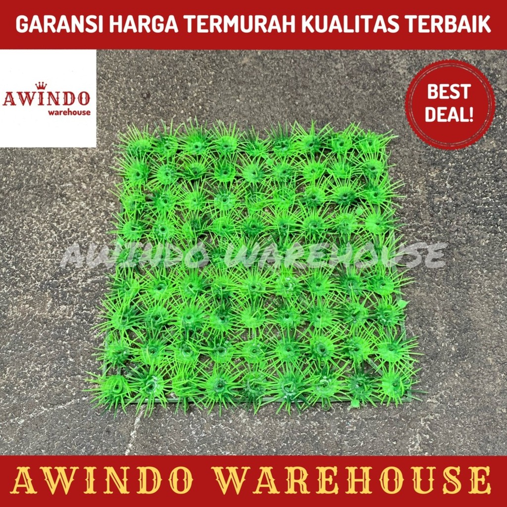 RUMPUT DASAR HIASAN SINTESIS AKUARIUM AQUARIUM AQUASPACE PLASTIK 25x25cm RUMPUT HIAS PADAT ORIGINAL