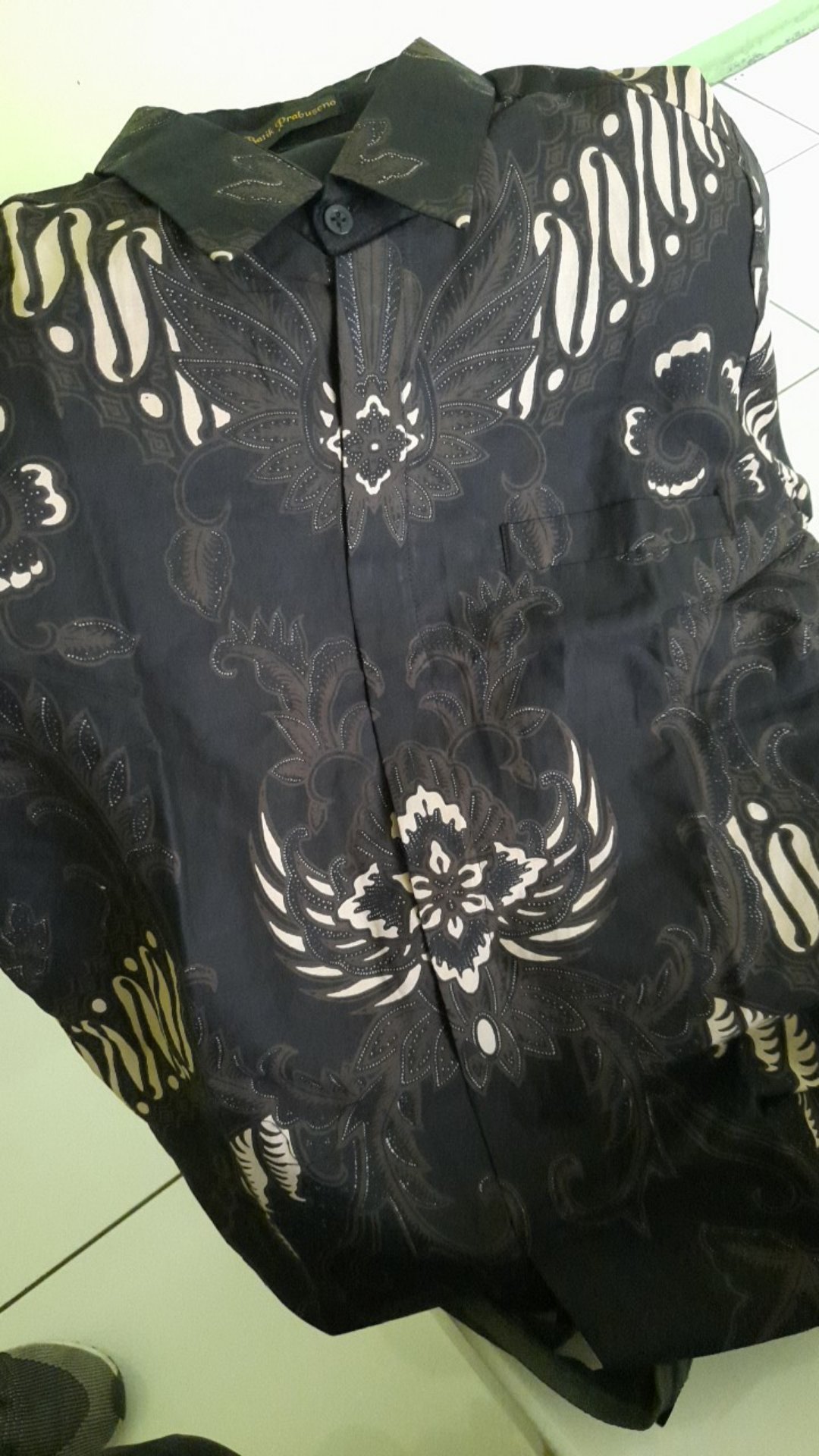 Paran Wangsa Kemeja Batik Pria Lengan Panjang Slimfit Katun Printing Hem Baju Seragam Kantor Modern