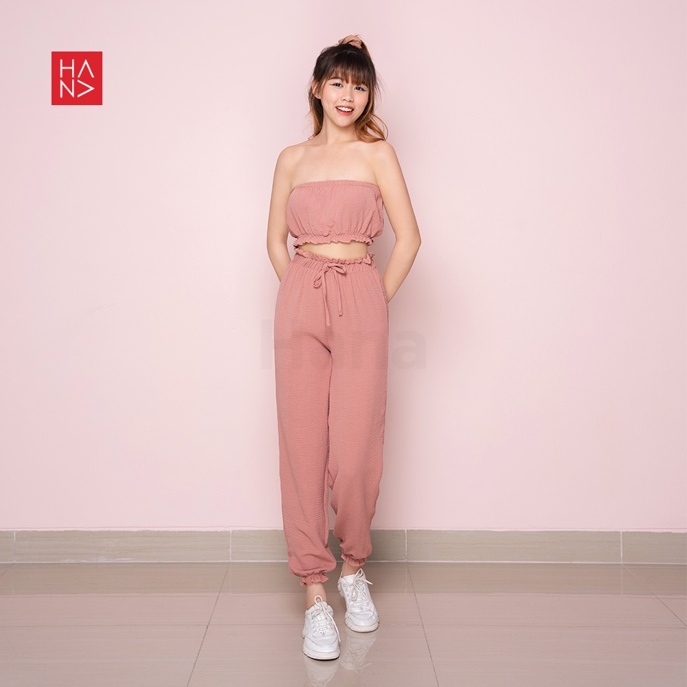 HanaFashion JKT - Winnie Set Crop Top + Jogger Long Pants - ST047