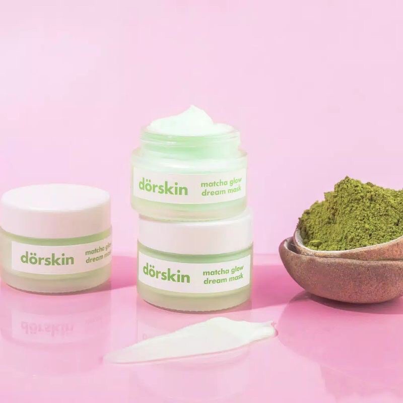 (ORIGINAL 100% FREE GIFT)DORSKIN MATCHA GLOW SLEEPING MASK DREAM MASK/DORSKIN SLEEPING MASK/SLEEPING