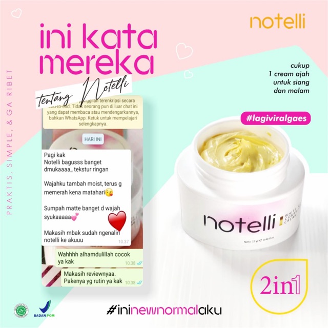 Notelli Cream 2 in 1 Whitening Glow Complete Cream