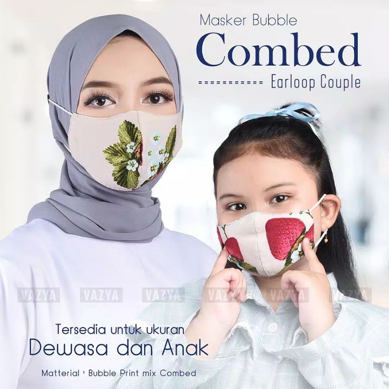 Masker Bubble Combed Earloop Couple