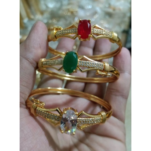 Gelang Bangkok permata random/anti karat/anti luntur/promoo/24k