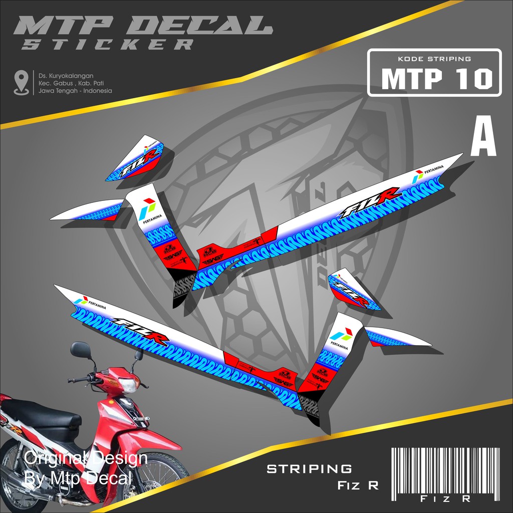 (PROMO STIKER MURAH) Stiker Striping Variasi Lis Motor Fiz R Semi Full Desain Pertamina Mandalika 10