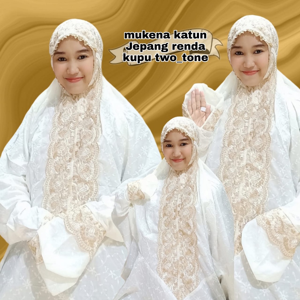 Mukena Katun Jepang Renda Full KD Model terusan
