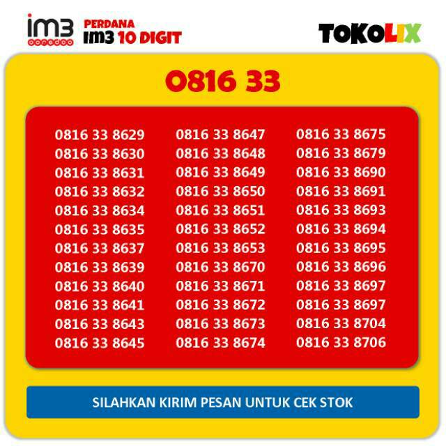 IM3 Ooredoo 10 Digit Cantik 10