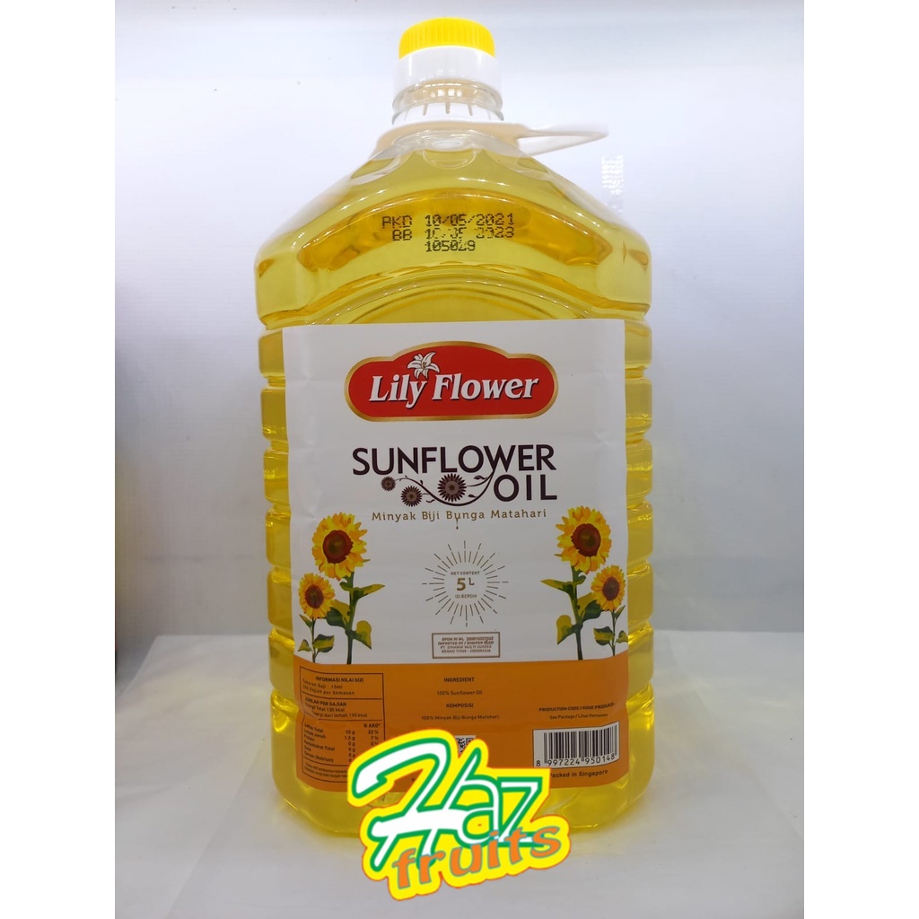 

Lily Flower Sunflower Oil l Minyak Bunga matahari 5 Liter