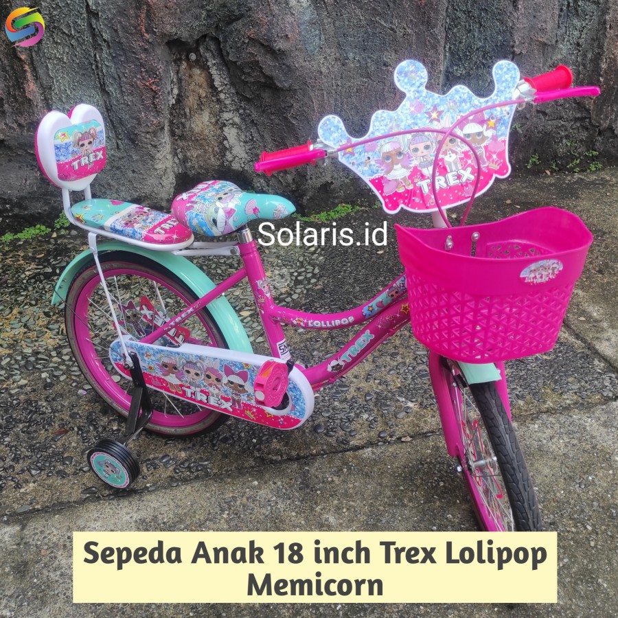 Sepeda Mini Anak Cewek Perempuan 18 inch Trex ada Boncengan Sandaran