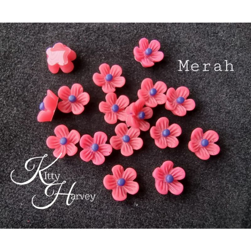 Resin Bunga Poppy | Hiasan Nail art &amp; Tasbih Digital