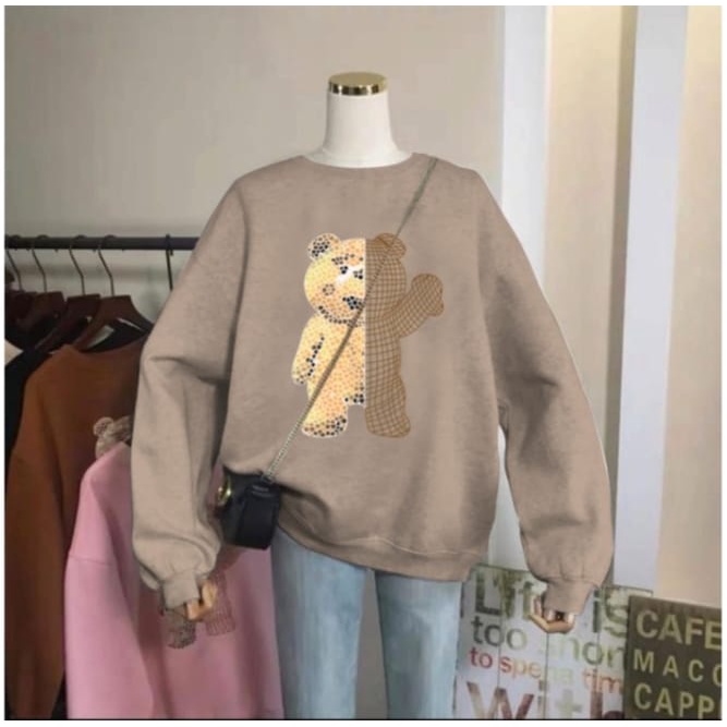 SWEATER OBLONG BEARY OVERSIZE { ld 116 p 60 }