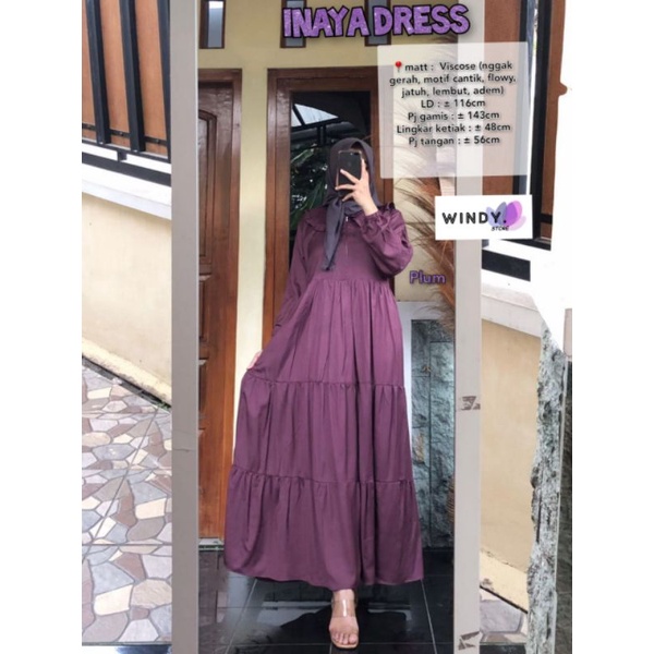 INAYA DRESS / DRESS RAYON POLOS PREMIUM / GAMIS RAYON VISCOSE / GAMIS WANITA MURAH