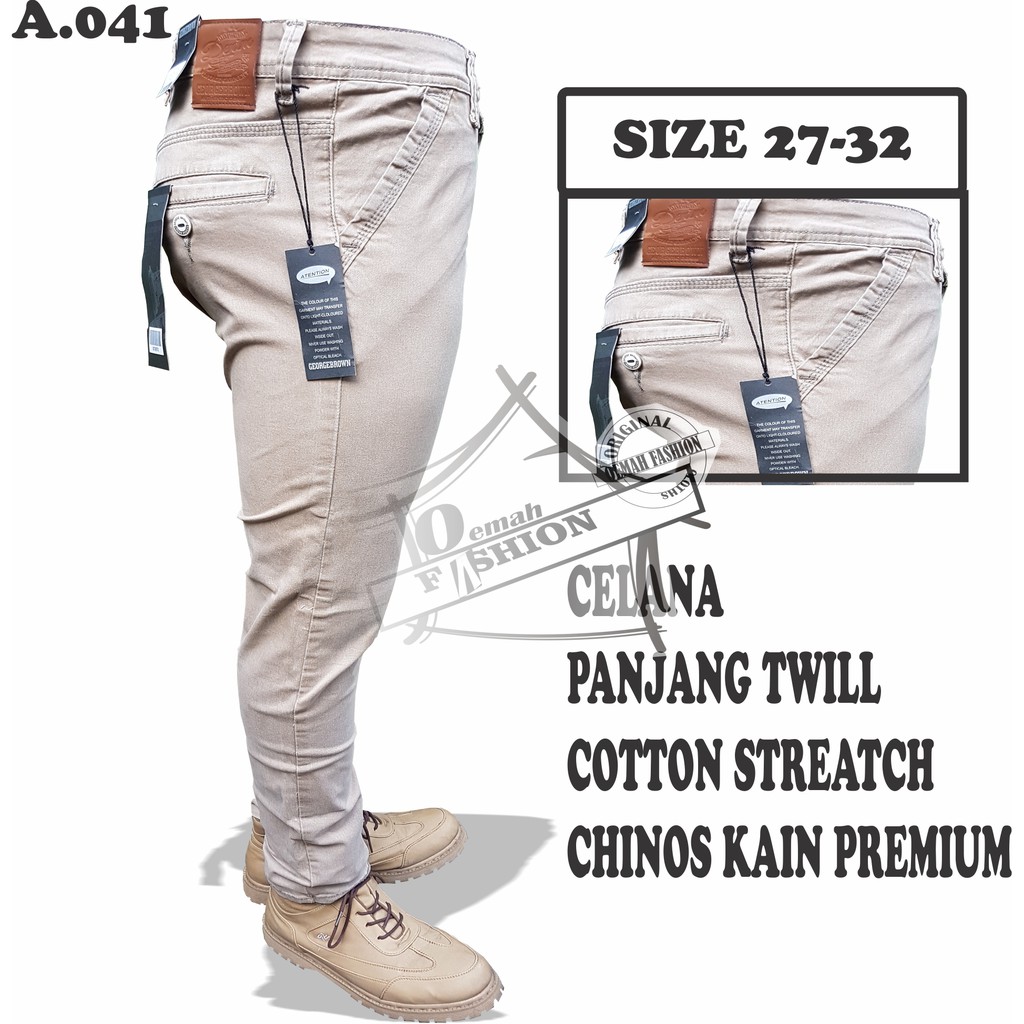 CELANA PANJANG TWILL COTTON STREATCH CHINOS KAIN PREMIUM GEORGEBROWN