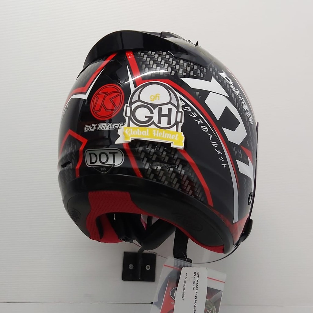 HELM HALF FACE KYT DJ MARU KYT DJMARU MOTIF #15 BLACK RED