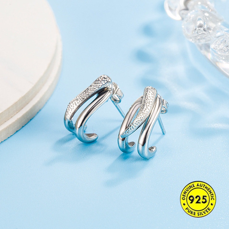 Anting Tusuk Sterling Silver 925 Model Gigi Serigala Gaya Hip Hop Untuk Unisexpriawanita U931