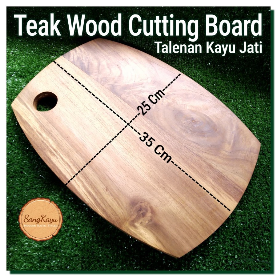 Talenan kayu jati 25x35 cm Teak Wood cutting board bukan jati belanda