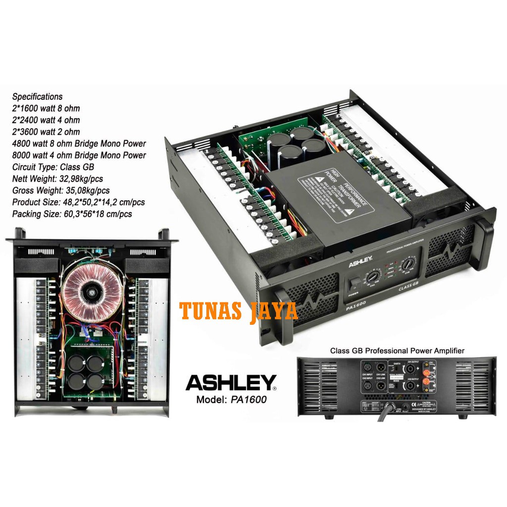 POWER AMPLIFIER ASHLEY PA1600 / PA 1600 ORIGINAL