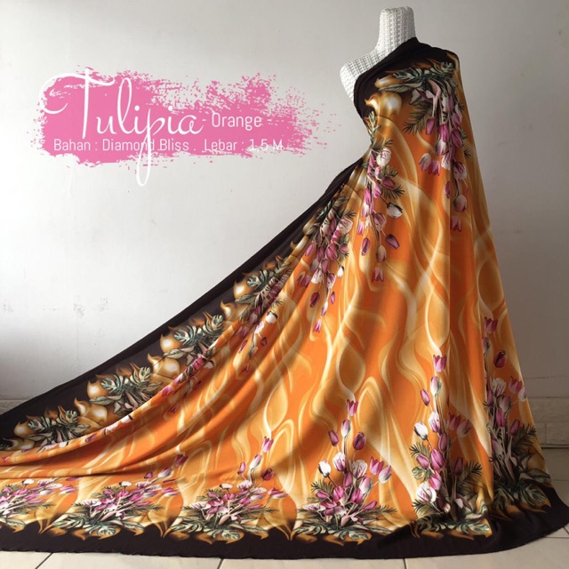 TULIPIA KAIN METERAN KAIN MOTIF BUNGA TULIP BAHAN DIAMOND BLIS