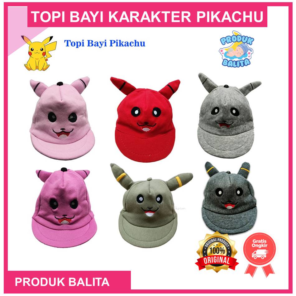 Topi Anak Karakter Pikacu Topi Bayi Laki-laki Perempuan Karakter Pikachu Murah