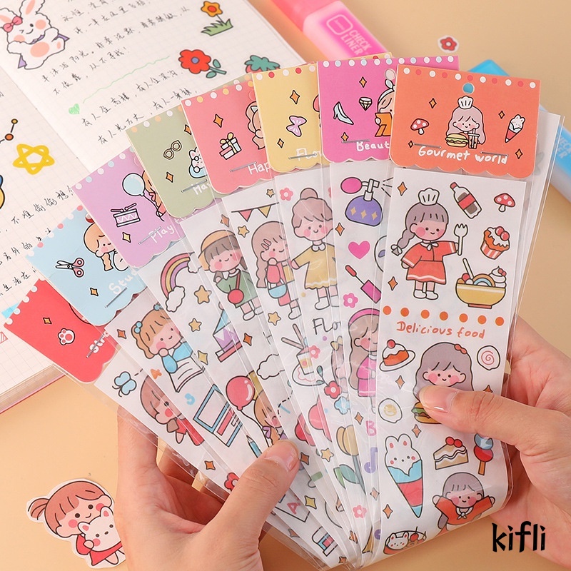 Cute Girl,Fashion Art,Ins Style,Diy,Kartun Stiker Akun Tangan