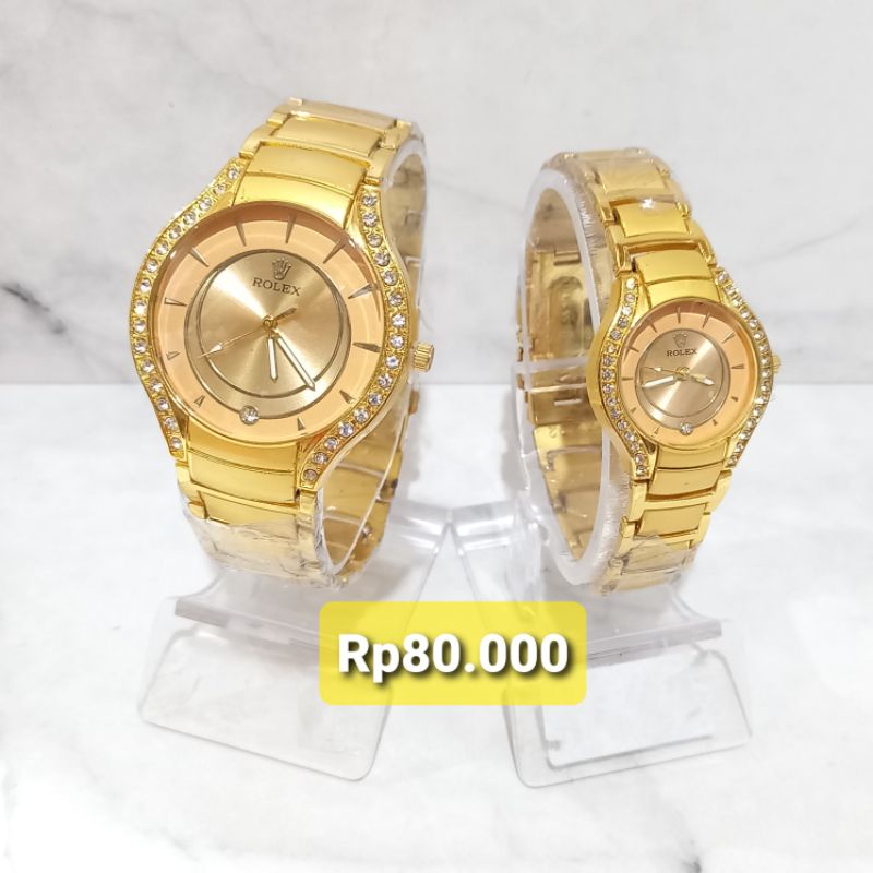 (Toko Ricoh) Jam Tangan Wanita Couple Rolex Permata