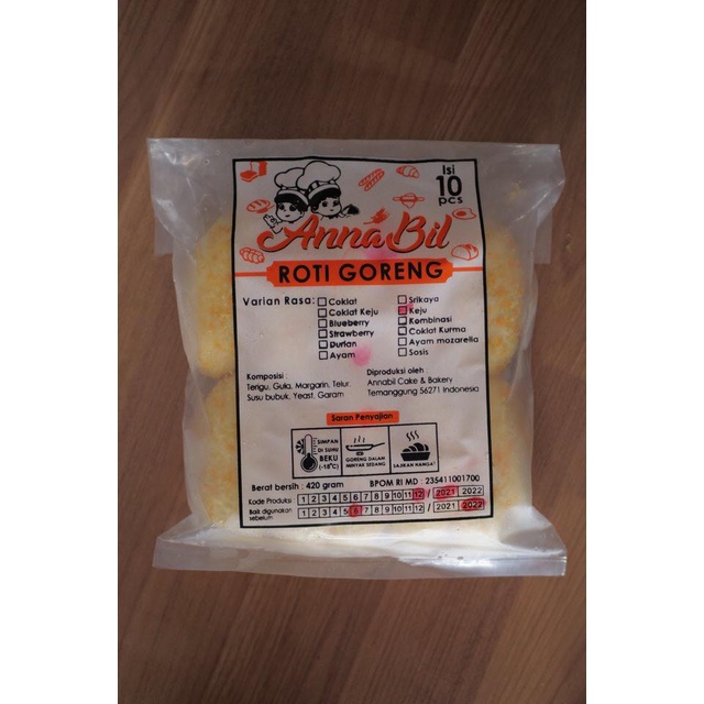 

Frozen Beku Roti Goreng Keju