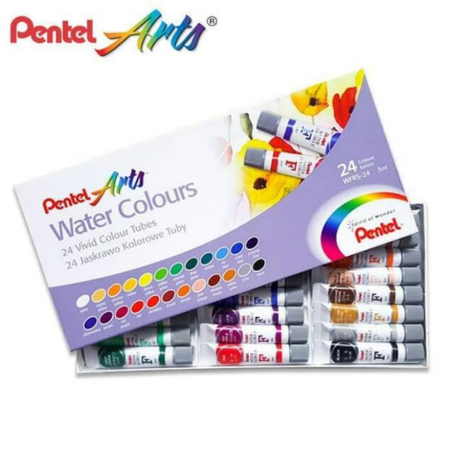 

Cat air Pentel arts Water colours 24 warna