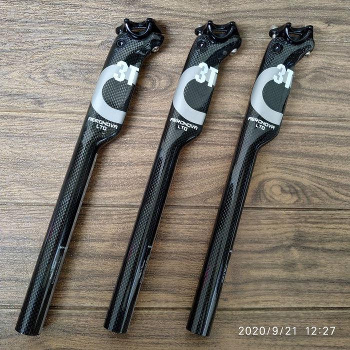 CARBON SEATPOST 3T AERO WIND BREAK 27.2MM BLACK SILVER