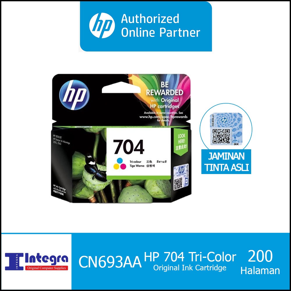 Tinta HP 704 Colour / Warna Original Cartridge - CN693AA