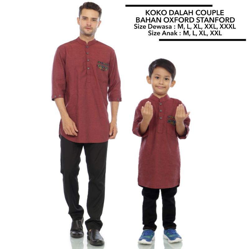 Baju Koko Couple Ayah dan Anak Model Kurta Batik Size M L XL XXL XXXL